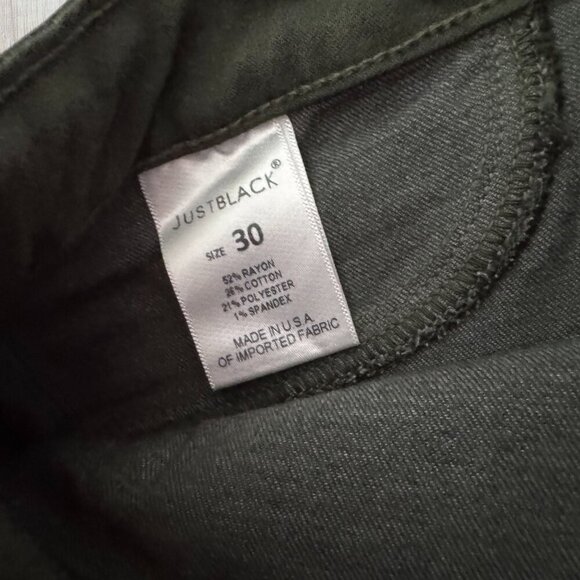 JUSTBLACK Olive Green Denim Stretch Skinny Jeans Just Black Size 30 - Picture 5 of 9